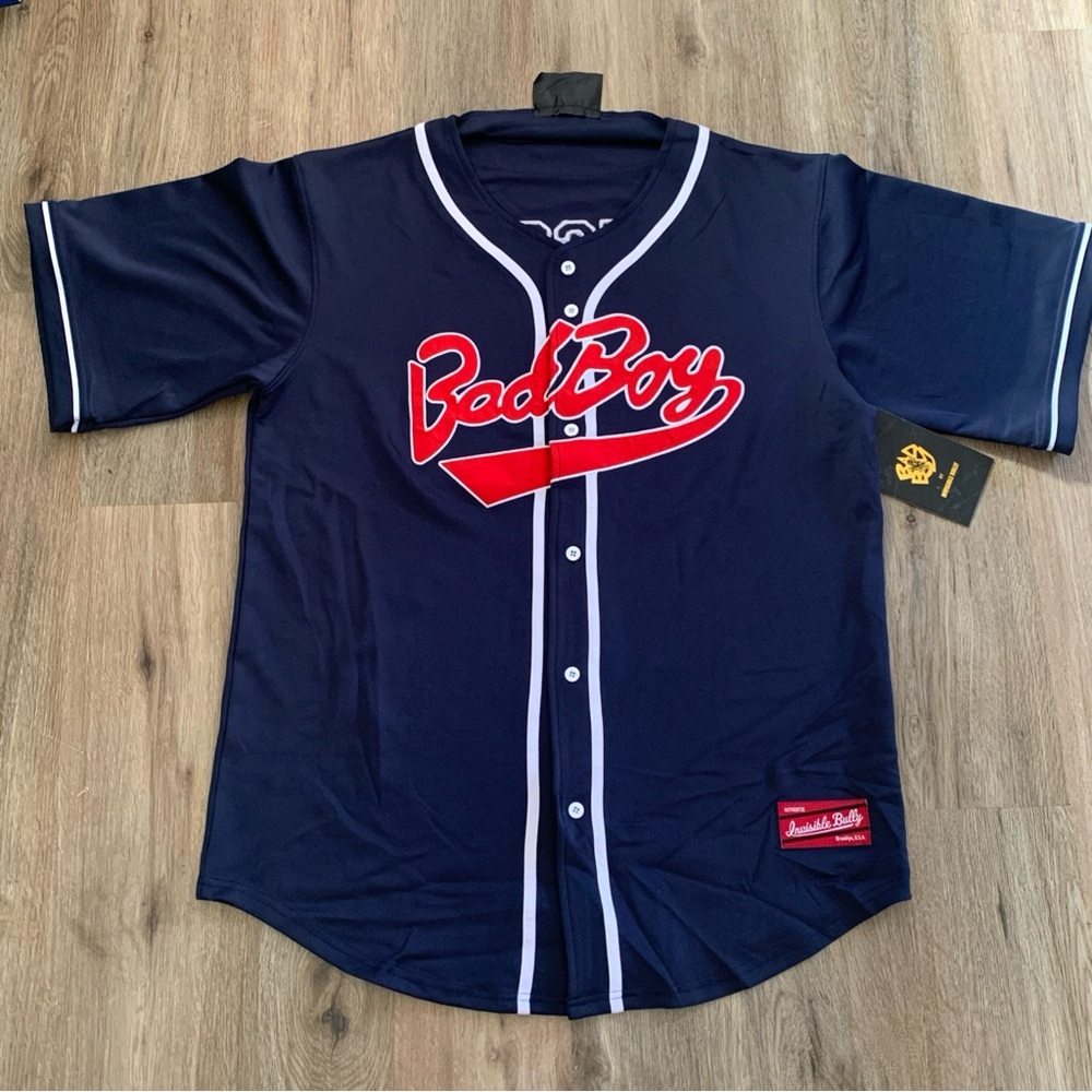 NWT Bad Boy Records Jersey Smalls 72 Biggie Smalls Invisible Bully Blue 3XL New